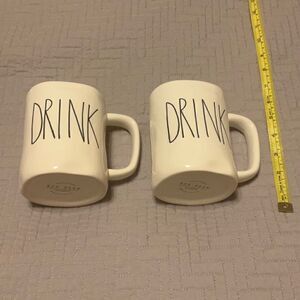 Rae Dunn Pair of Mugs “DRINK”   EUC. No stains or chips.
